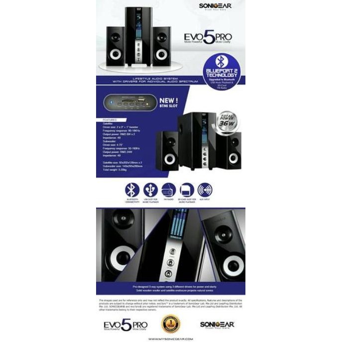 PROMO SPEAKER SONICGEAR / SONIC GEAR EVO 5 BTMI (BLUETOOTH)