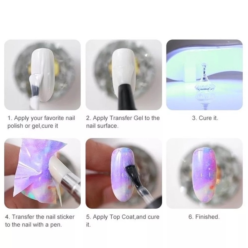 FOIL MARBLE BOTOL HIASAN NAIL ART