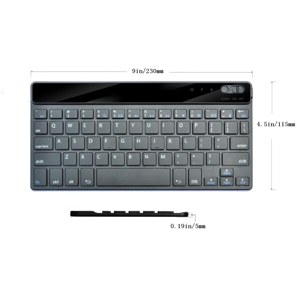 Bluetooth Keyboard Slim Thin 9‘’ Design for Windows / Android / iOS / PC