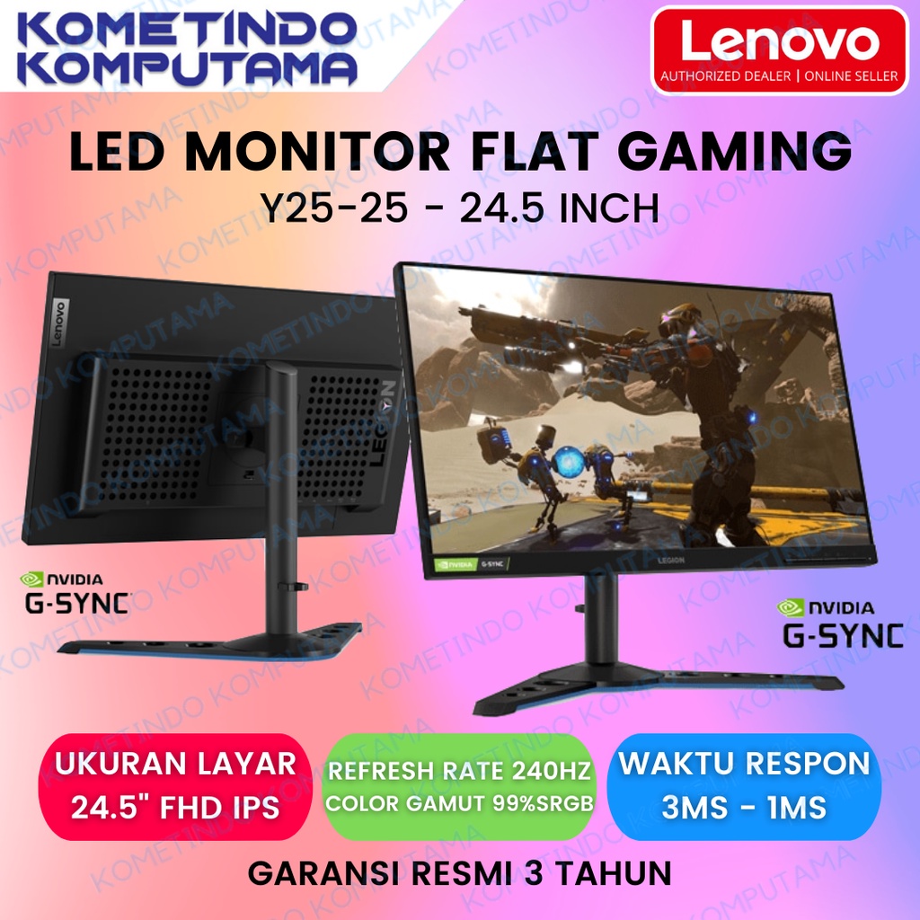 Lenovo LEGION Y25-25 24.5&quot; LED Monitor Gaming FHD HDMI DP 240Hz 99%sRGB GARANSI RESMI