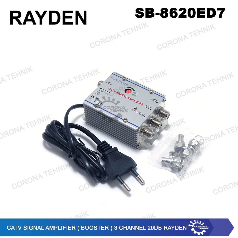 Rayden - CATV Signal Amplifier ( Booster ) 3 Channel 20dB