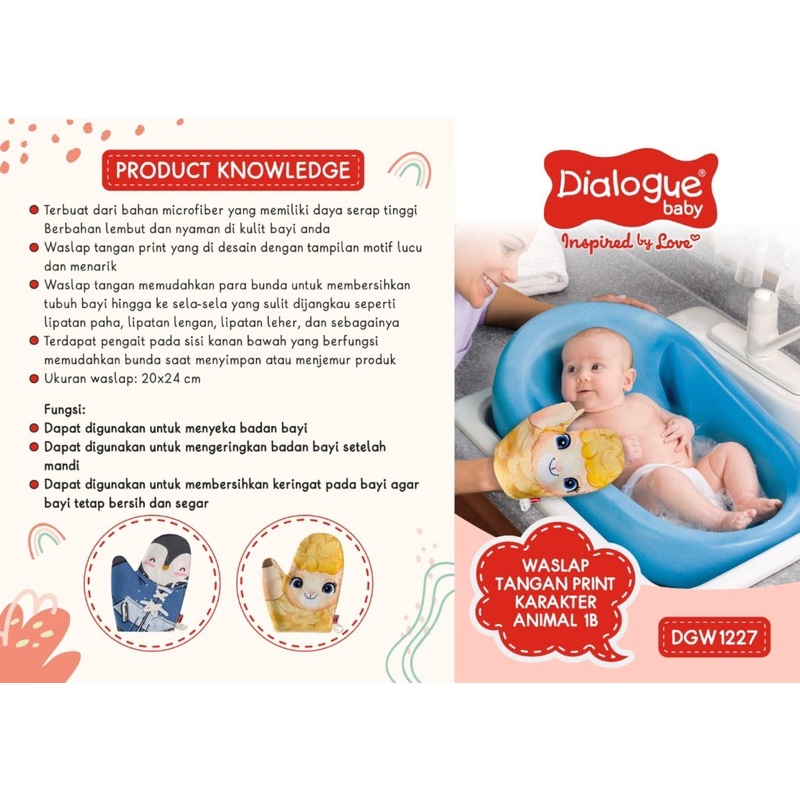 Dialogue Baby Waslap Bayi Washlap Kain Seka Lap Tubuh Bayi Lembut Microfiber Motif Lucu