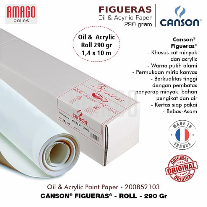 CANSON FIGUERAS - PAPER FOR OIL AND ACRYLIC PAINT - ROLL - 290G - 1,4 X 10M - 200852103