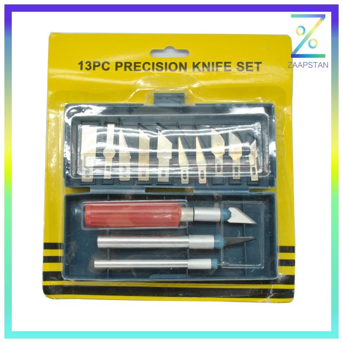 Set Pisau Ukir Seni 13 in 1 Crafting Art Knife with 3 Handle - A-003 -