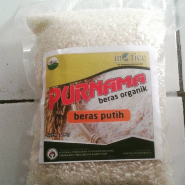 

Beras putih organik kemasan 1 kg