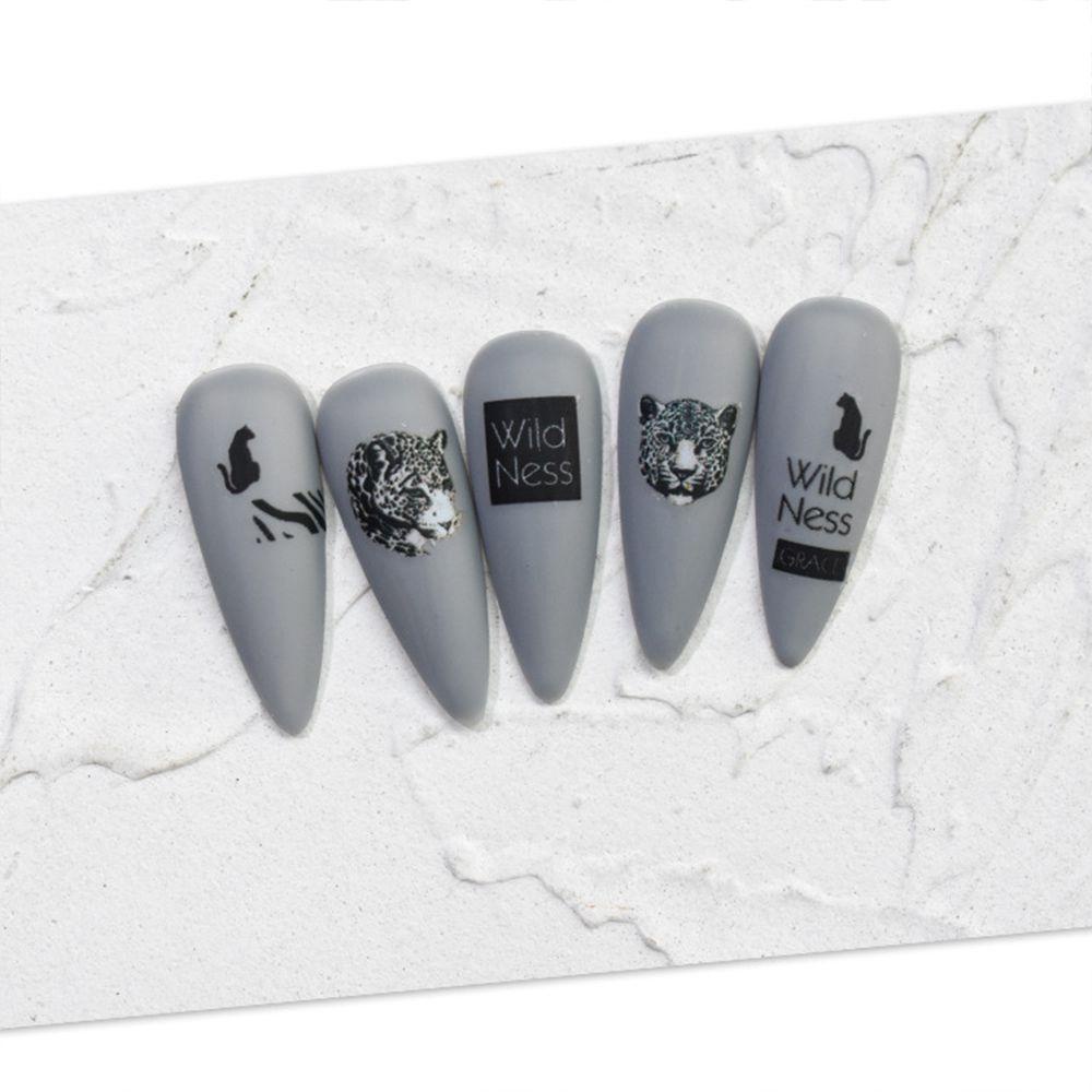 AUGUSTINA Agustina Leopard Stiker Kuku Wanita Hewan Stiker Ular Manicure Perekat Decals