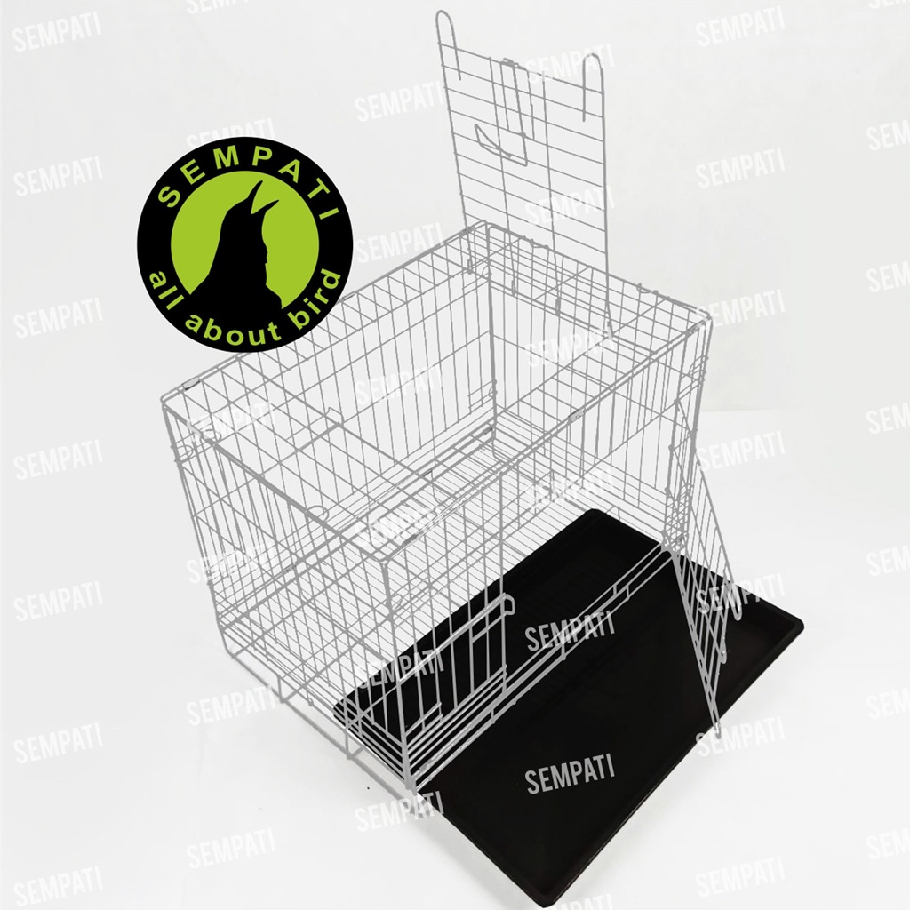 KANDANG KUCING BESI IMPORT LIPAT PET CARGO KANDANG HEWAN KANDANG KELINCI ANJING SANGKAR KUCING KDCAT-PUTIH