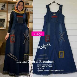 COLOUR MIDI OVERALL JEANS WARNA SLOOPY PENDEK SLUVI POLOS 