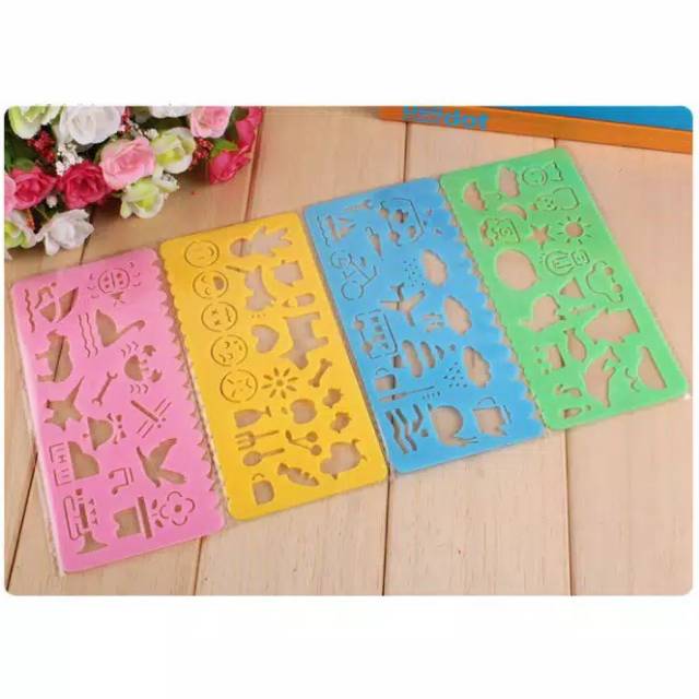 

PENGGARIS DEKORASI/ CETAKAN 1SET isi 4PCS