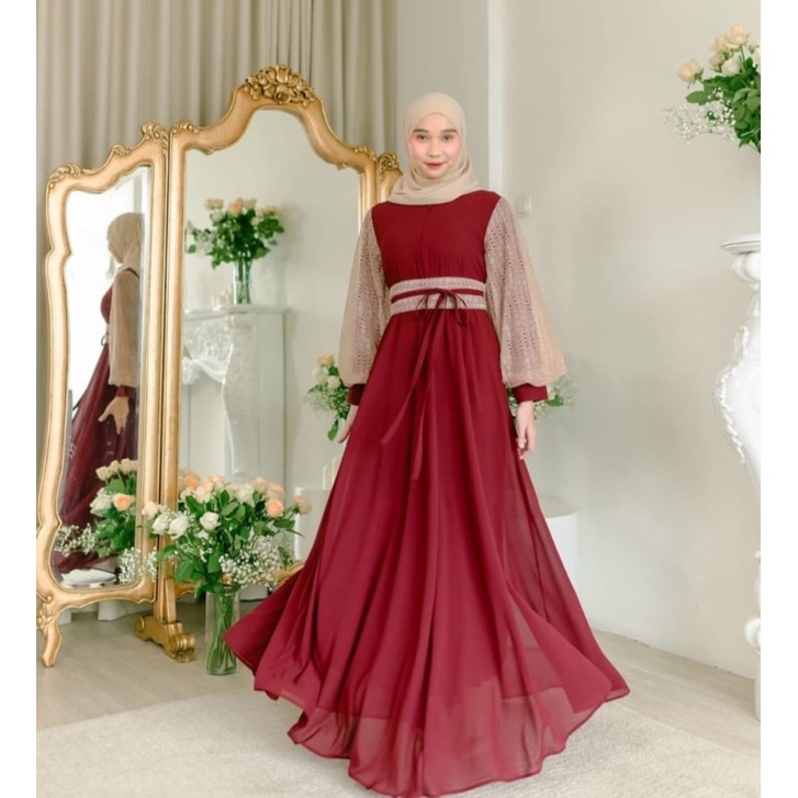 Raya Series Ceruty Babydoll Original Mix Brukat Import Free Oby