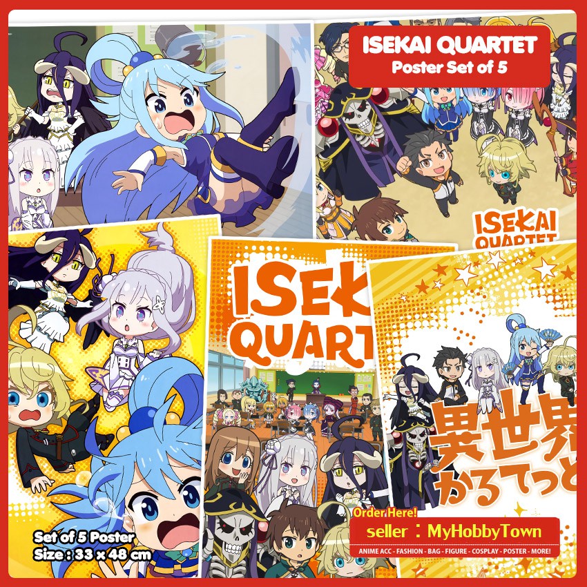 Poster Anime Isekai Quartet Set Of 5