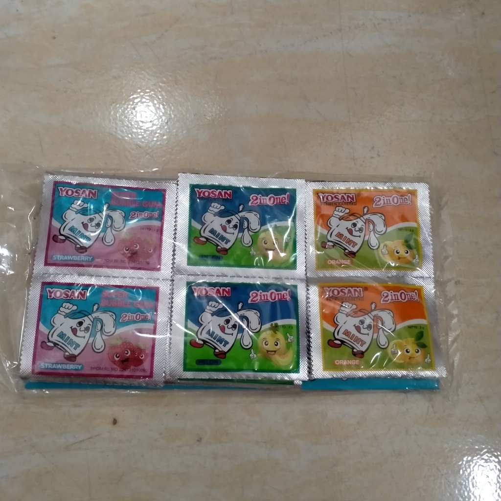 

YOSAN BUBBLE GUM SASETAN 48g (24x2g)