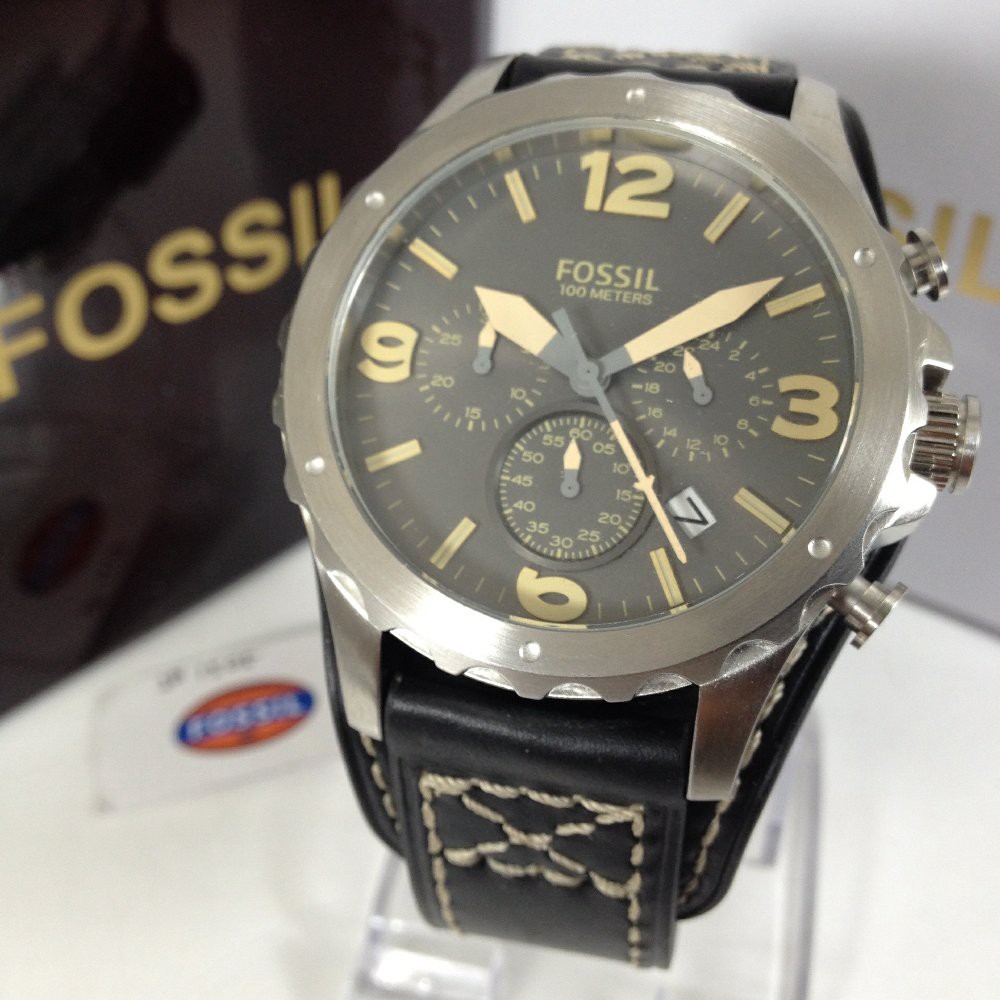 Jam Tangan Pria F055il JR1505 silver black 50mm Original