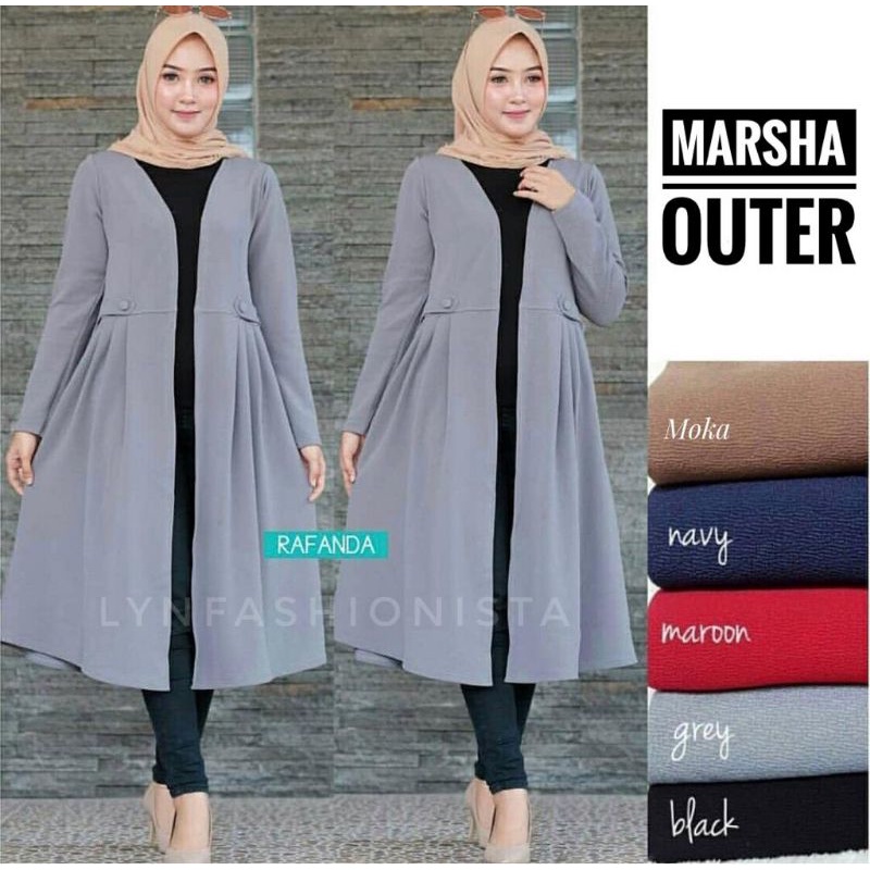 (BB MAX 65 KG)LONG CARDI MUSLIM/OUTERWEAR MUSLIMAH/CARDIGAN WANITA BASIC/LONG OUTER MURAH/MARSHA