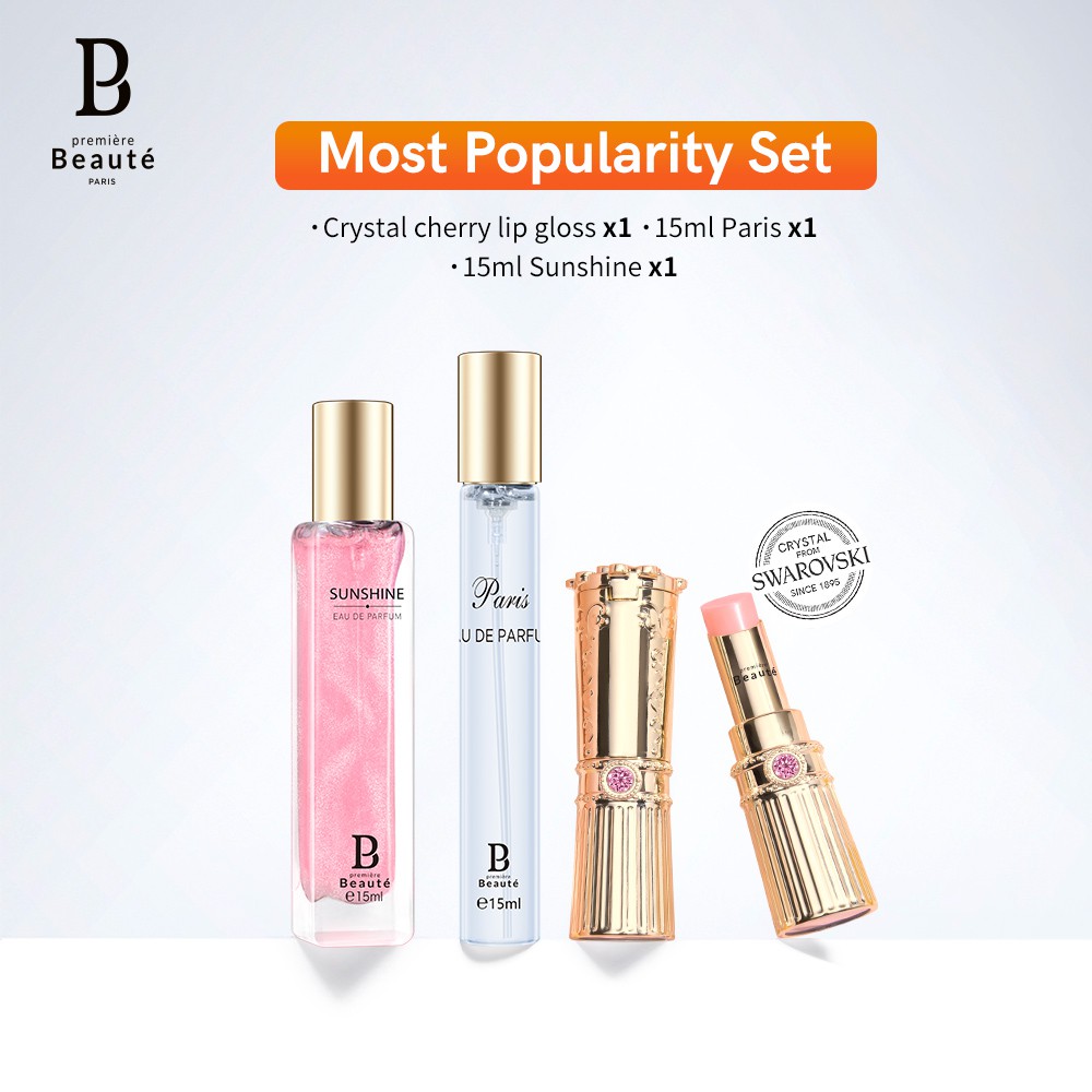 

Premiere Beaute Lip Balm Crystal Cherry Lip Gloss Swarovski Kosmetik Parfum Lipstik Set