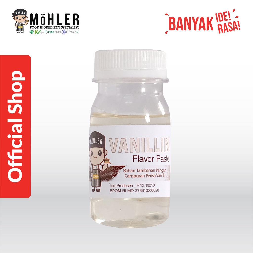 MOHLER Pasta perisa pewarna VANILLIN (KLIK KOMBO HEMAT UNTUK BELI 1 GRATIS 1)