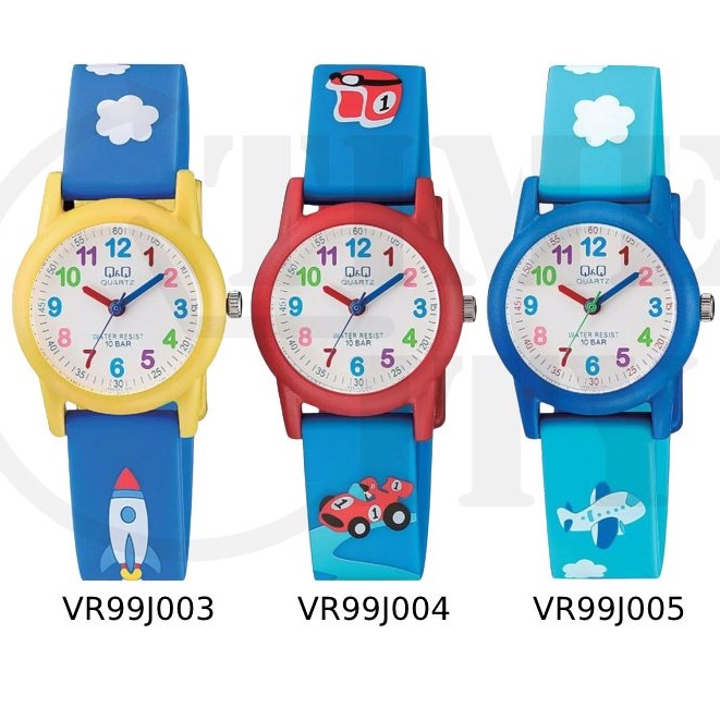 Q&amp;Q QNQ QQ ORIGINAL RUBBER BAND VR99J003-005Y Ready Jam Tangan Anak Anti Air CHEERFULL STYLE