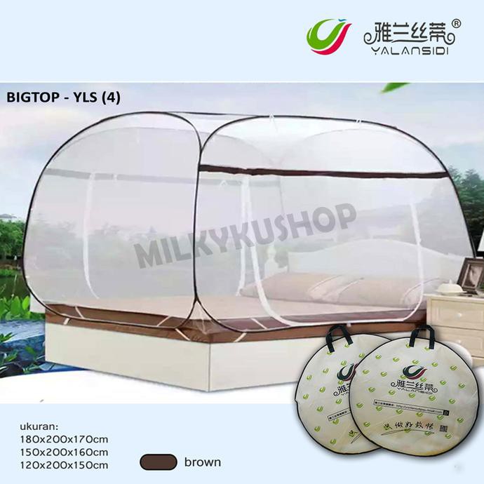 PROMO KELAMBU YLS YALANSIDI BIGTOP (4) & (5) - KELAMBU KOTAK - BROWN, 150X200CM
