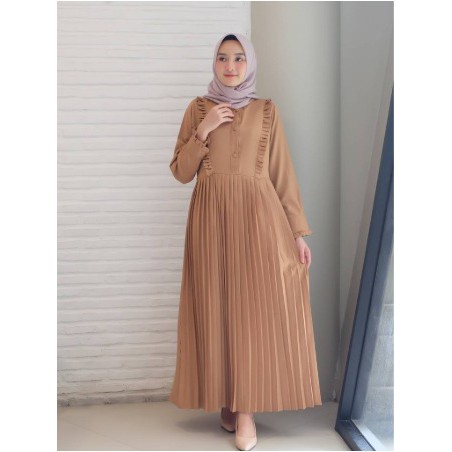Gamis Neysa mocca / maxi dress muslim / fashion gamis / promo