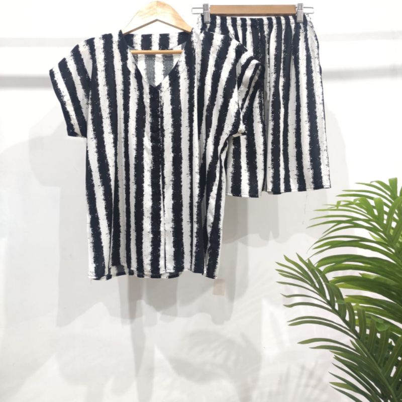 PIYAMA PENDEK RAYON | PIYAMA KANCING | BAJU RUMAHAN MURAH-TB U