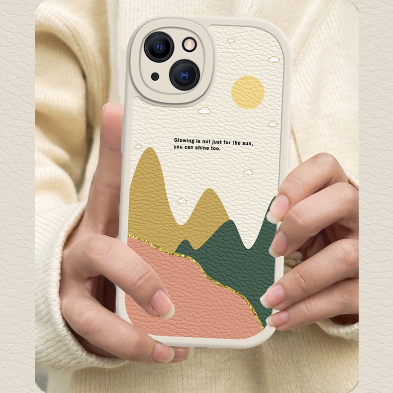 Casing Soft Case Motif Matahari + Bulan Untuk iPhone 6 / 7 / 8 + / X / XR / Xs Max 13 / 11 Pro Max