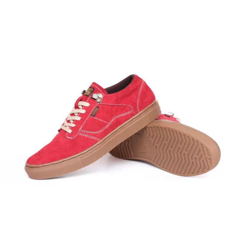 Sepatu Lokal Shoes Local Pride Cevany Gordon Low Cut Red Gum Suede