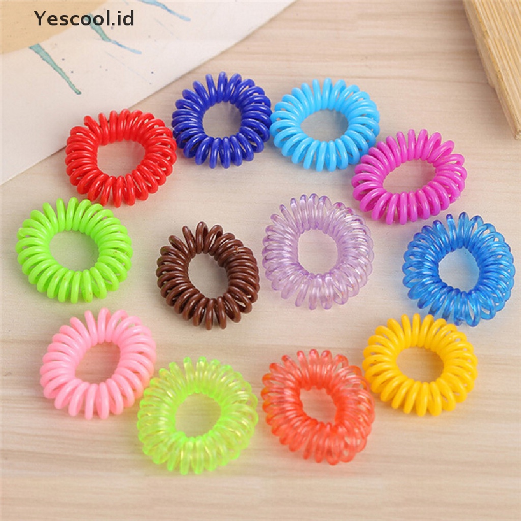 【Yescool】 10 PCS Elastic Telephone Wire Cord Head Ties Hair Band Rope Ponytail Jewelry .