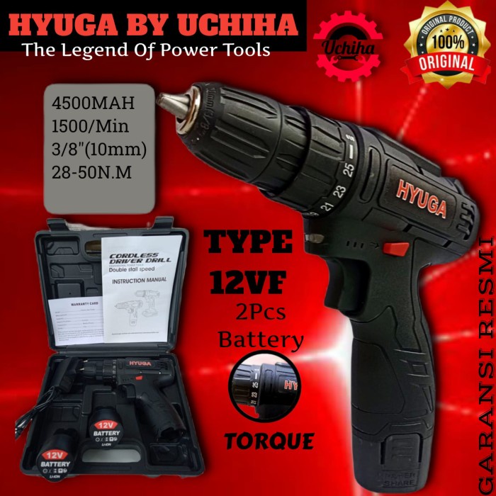 mesin bor baterai HYUGA cordless by UCHIHA japan tembok besi kayu