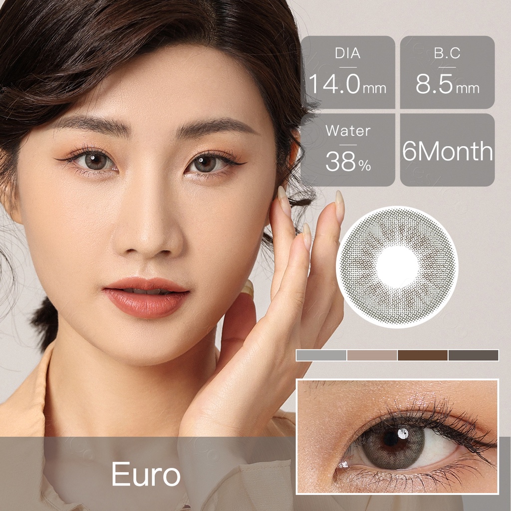 Magister OMG Softlens Minus 14mm (0.00 s/d -6.00)  Sepasang Lensa kontak Kadar Air 38% Soflens minus Soflen minus Brown/Grey/Black