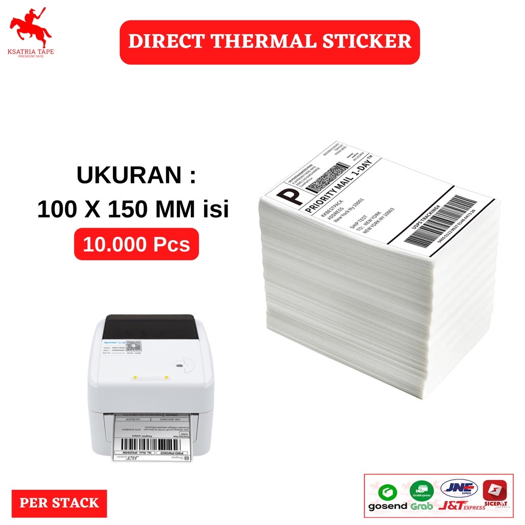 

Thermal Direct Label/Kertas Label Stiker Blueprint/Kertas CetakResi 100 x 150 MM isi 10.000 Pcs - STACK/DUS