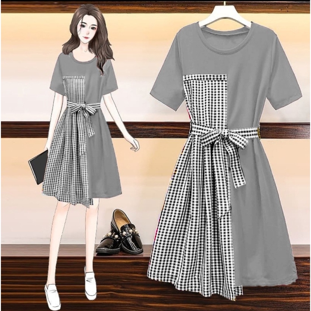 [VLFK] Dress Tw / Dress Korea / Dress Wanita Kotak / Dress Natal Terbaru wanita / Dress Wanita Terbaru