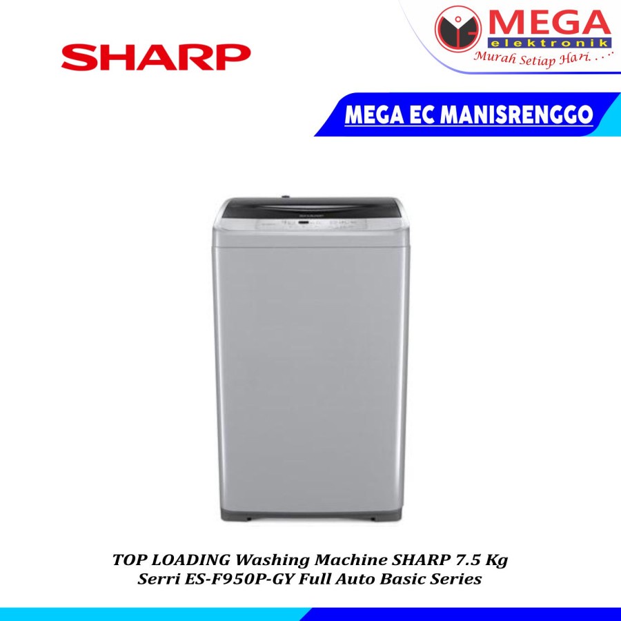 Jual MESIN CUCI SHARP 1 TABUNG ES-F950P-GY 7,5KG TOP LOADING | Shopee ...