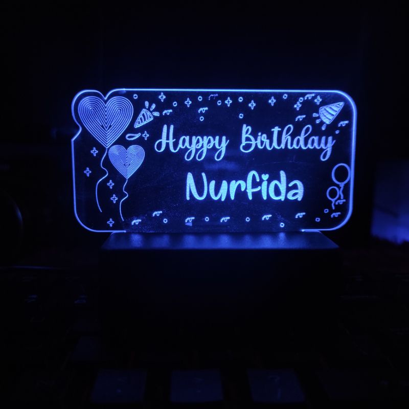 MURAH 10x5 cm LAMPU AKRILIK CUSTOM | LAMPU TIDUR | DEKORASI |KADO AESTHETIC | HIASAN KAMAR CUSTOM WISUDA