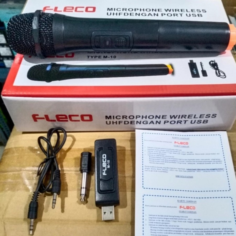 NEW MICROPHONE KARAOKE FLECO M-10/ MICROPHONE WIRELESS FLECO M-10