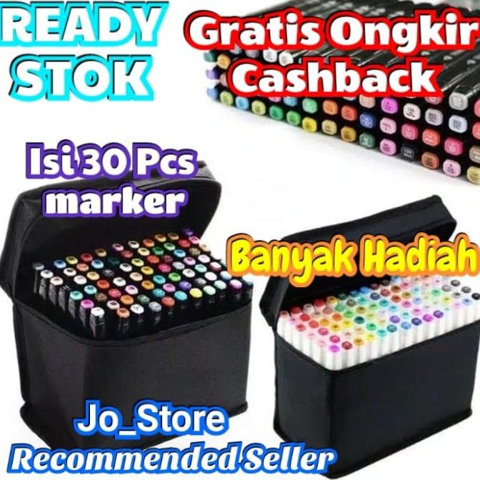 

(BISA COD) Touchfive Black Marker 30 Pcs / 30 Warna Twin Marker Sketsa Drawing TERJAMIN Kode 992