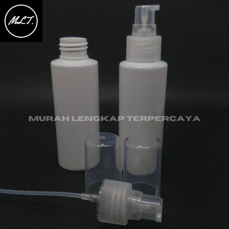 BOTOL TREATMENT PUMP 100 ML FULLCAP MODEL RF / BOTOL PUMP TREATMENT 100 ML PUTIIH FULLCAP TREATMENT PUMP CLEAR FULL CAP PET PUTIH RF 100ML