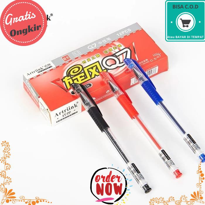 

COD 413 Gel Pen Pena jel Pulpen Gel Artrink Q7 0.5 MM Bukan Joyko Pipo Snowman Pena Pen Gel