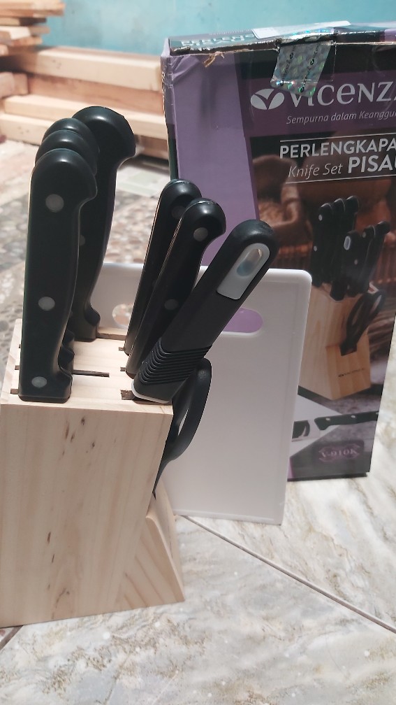 Pisau Knife Set Vicenza V 910k - Set Pisau Lengkap Dengan Talenan