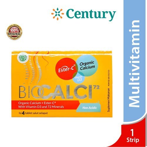 Biocalci-72 Suplemen Kalsium organik Ester C Vitamin D3 / Vitamin C / Daya Tahan Tubuh