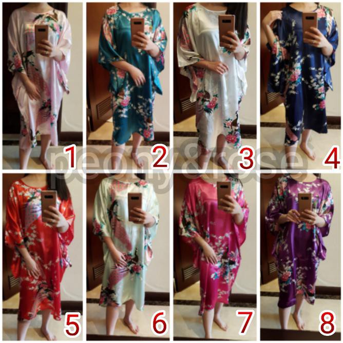 Daster Ibu Hamil Sutra / Silk 100% Baju Tidur Import - Fuchsia "Harga Promo"