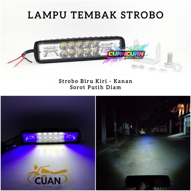 COD Lampu Tembak Sorot 10 Mata LED CWL Sorot Putih Kiri Kanan Kedip Biru