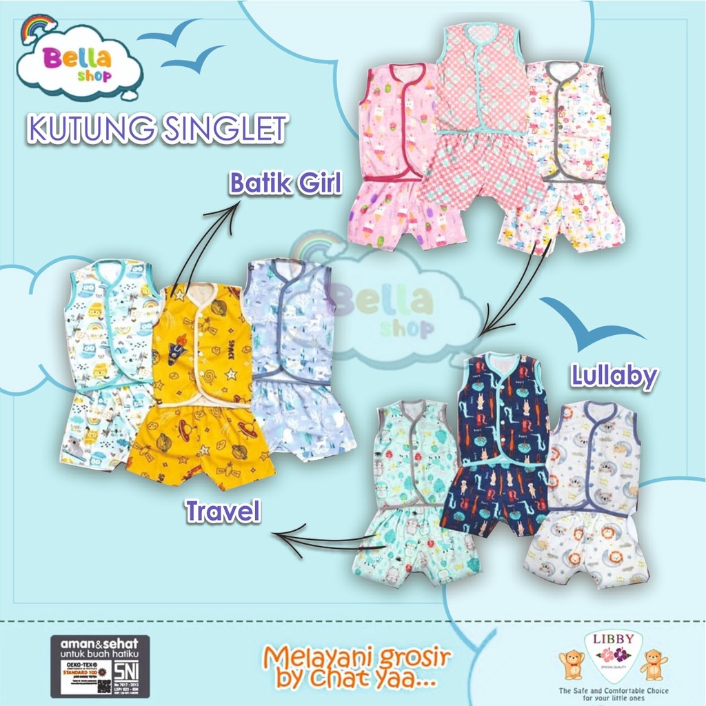 1STEL LIBBY STELAN BAJU KUTUNG KANCING TENGAH CELANA PENDEK ANAK PRINT - BELLASHOP