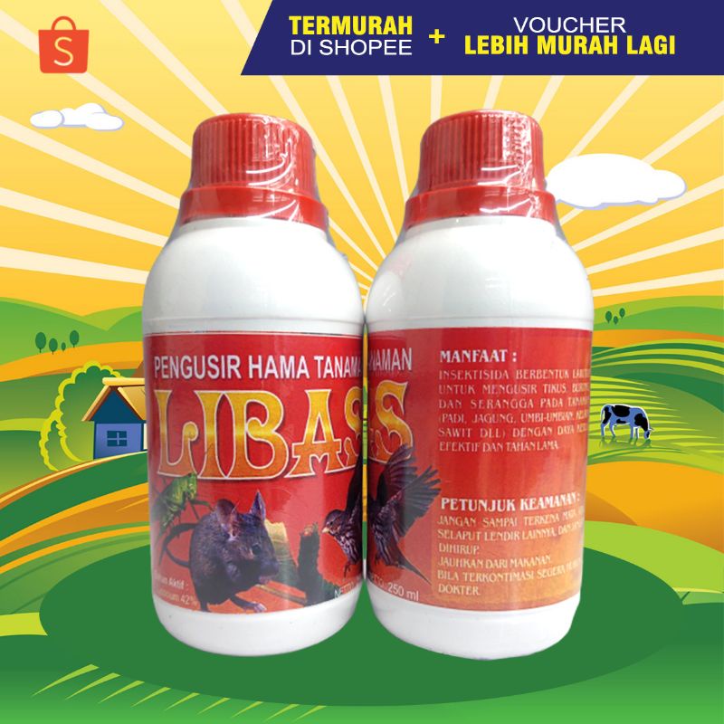 LIBAS - Insektisida Pembunuh Hama Tanaman Pembasmi Tikus Belalang Burung Racun Serangga 250 ml