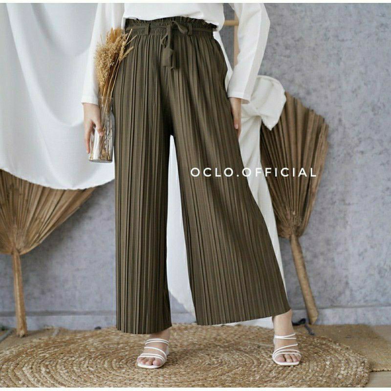 KULOT PLISKET PREMIUM OLIVE // KULOT PLISKET TALI PITA
