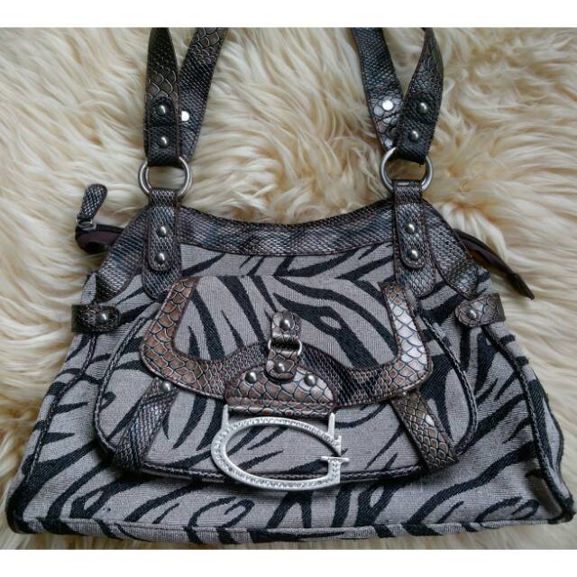 Tas Guess KW Warna Coklat Motif Zebra