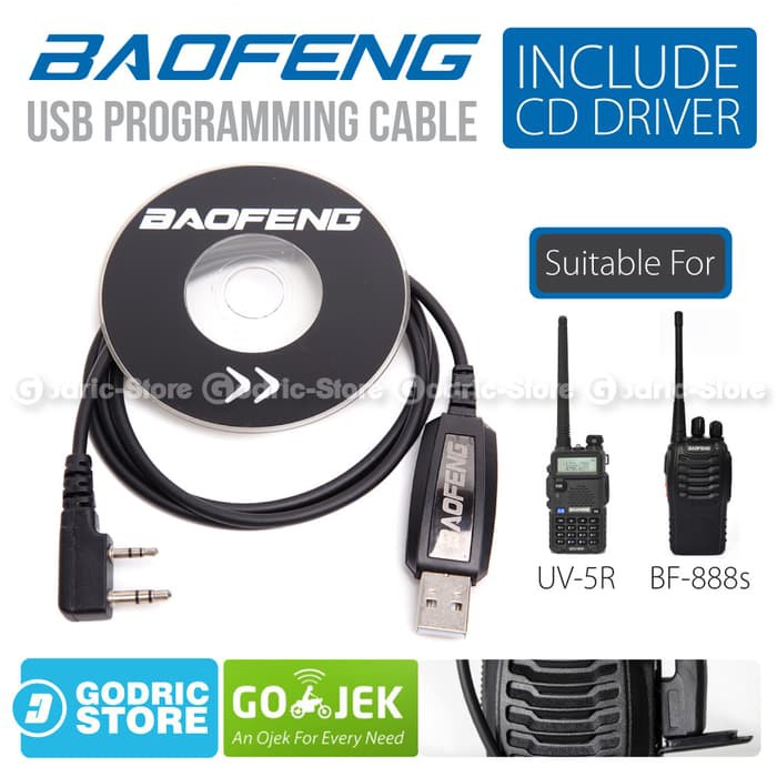 Promo Baofeng HT USB Programming Cable / Kabel Data + CD Driver