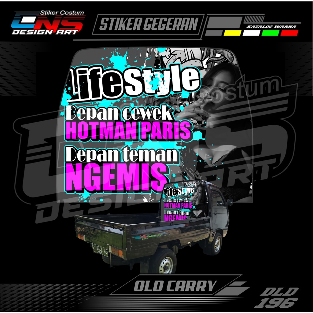 [ Jual Promo Murah ] Stiker Kabin Belakang / Gegeran Pick Up Suzuki Carry / T120SS Custom Semua Mobi