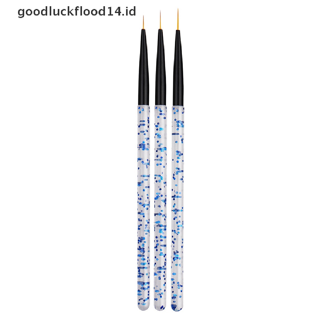 [OOID] 3PCS Professional Liner Painting Pen Nail Art Brush Nail Art UV Gel Brush Pen ID