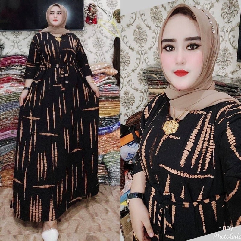 Gamis jumbo cabutan busui mahkota daster arab rayon