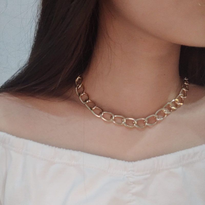 Kalung Rantai Choker Retro Thin Chain Rantai Besar Model Thin